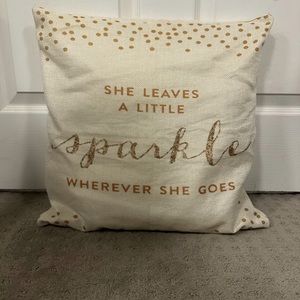 She leaves a little sparkle pillow cover